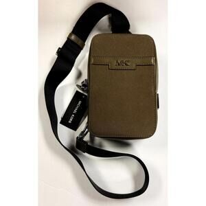 Michael Kors Malone Sling Bag Olive Leather Crossbody New